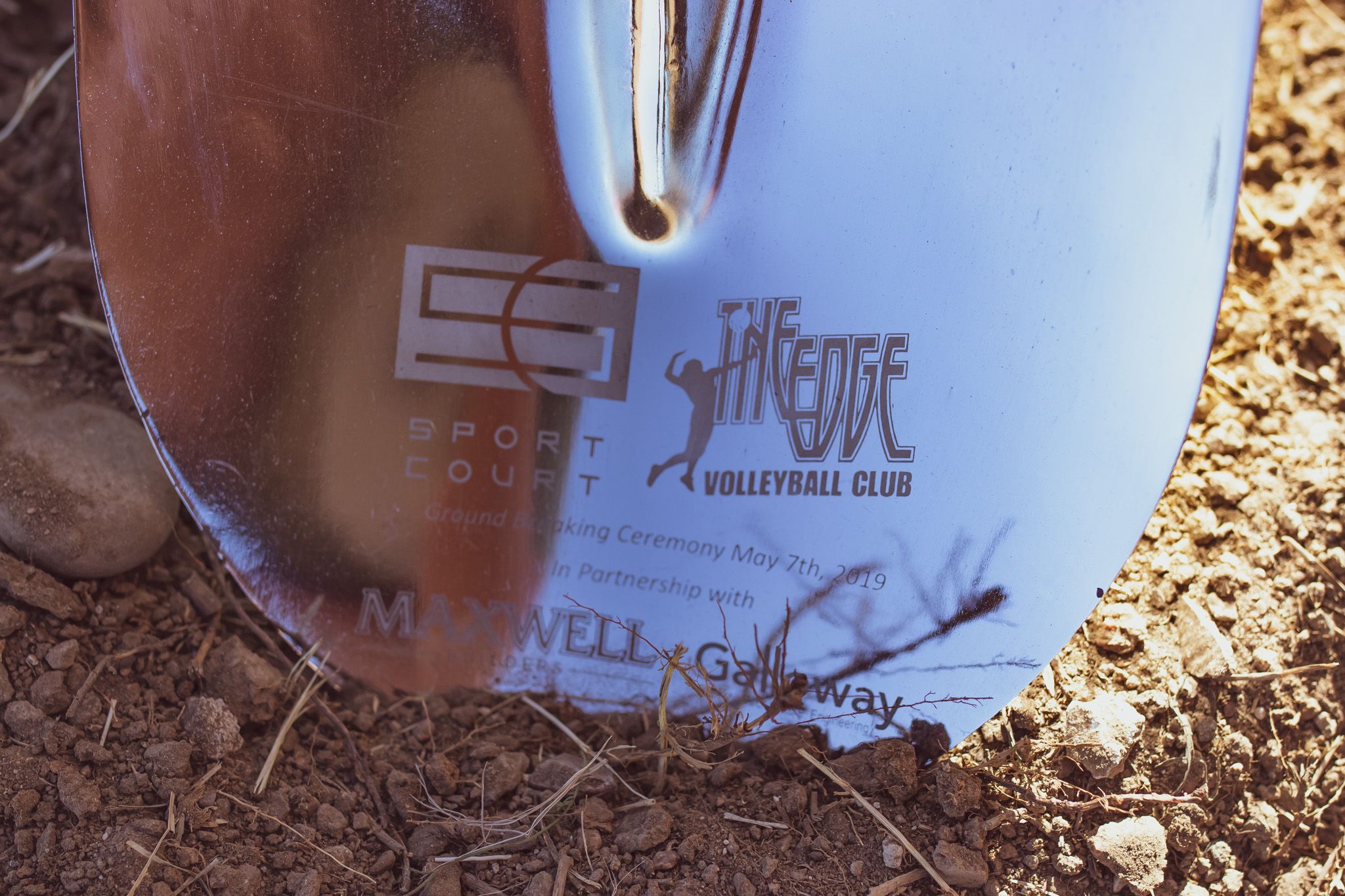 Engraved shovels for the groundbreaking