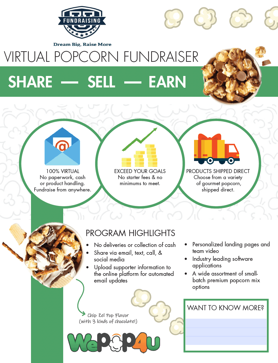 popcorn fundraiser sheet